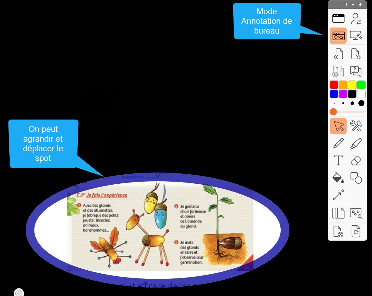 Activer le mode annotation pour le spot