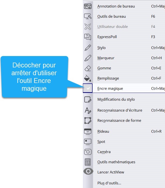 Décocher pour désactiver l'effacement