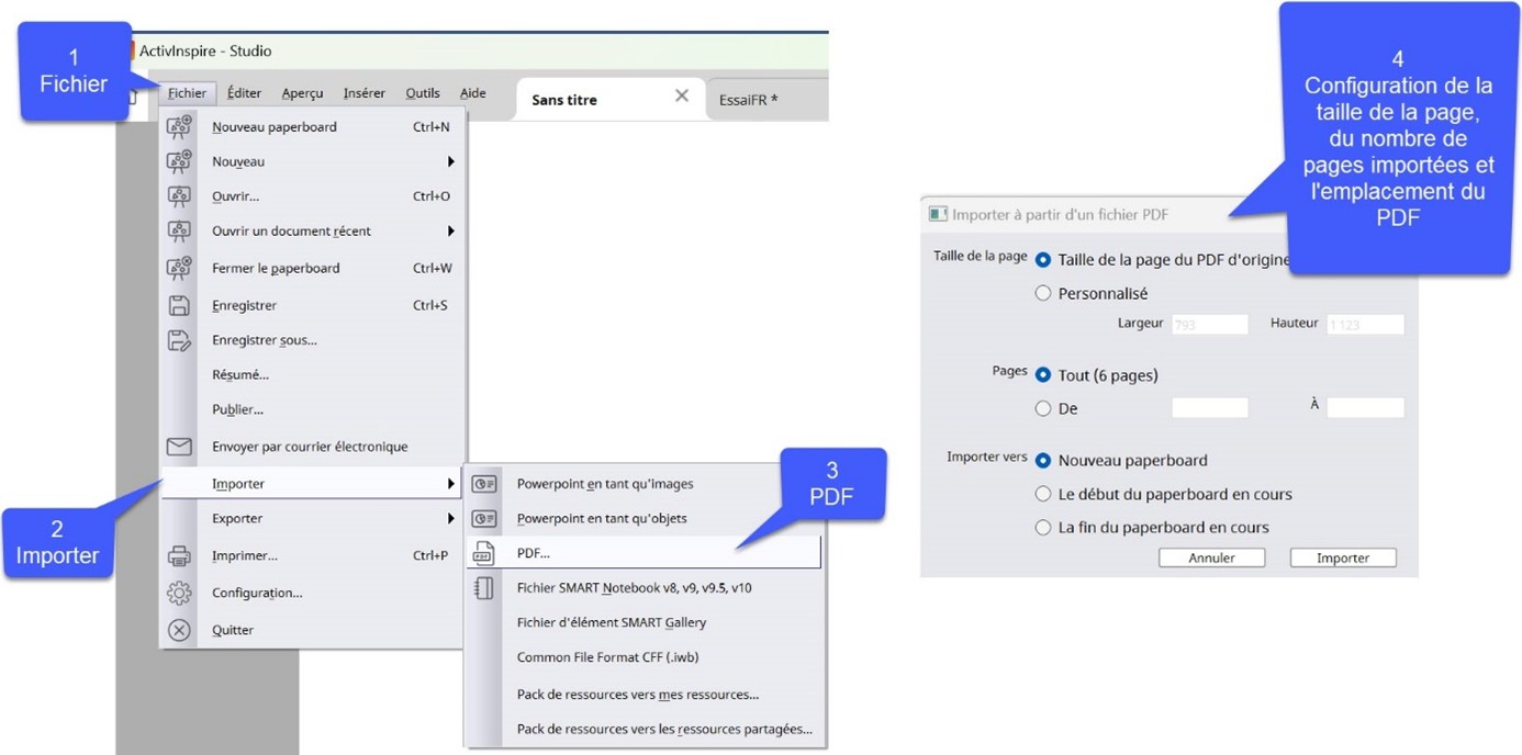 importer un pdf sur ActivInspire