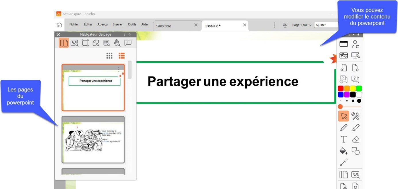 importer un powerpoint en tant qu'objet