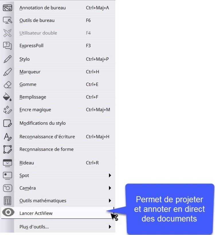 Lancement ActiView dans ActivInspire