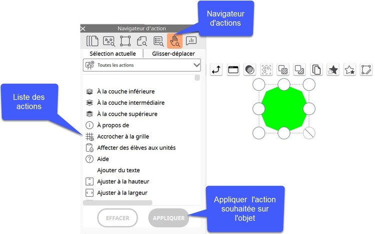 navigateur action dans ActivInspire