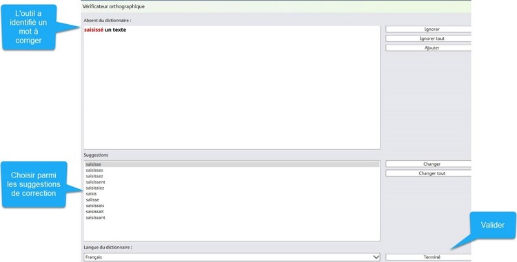 verification orthographe du texte